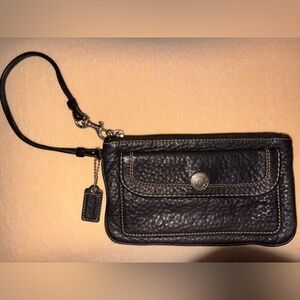 Coach Black Leather Wristlet